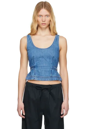 RAG&BONE Haut Estelle bleu en denim ultraléger