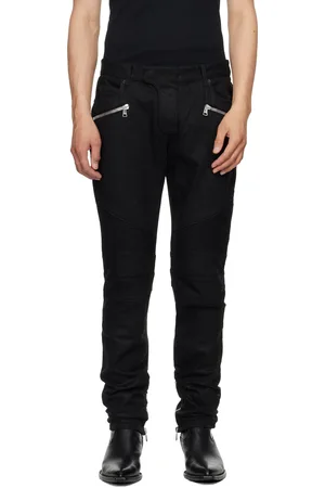 Balmain Jean motard ajusté noir