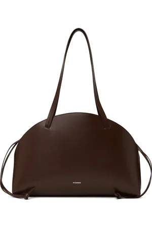 Jil Sander Moyen sac à main incurvé brun