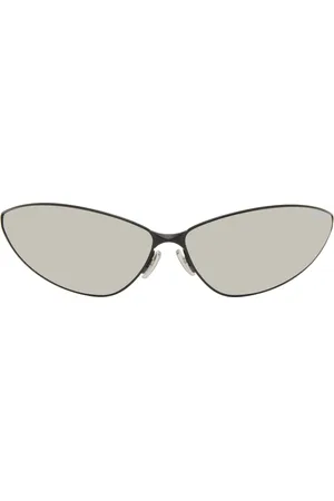 Balenciaga Lunettes de soleil œil-de-chat Razor noires en métal