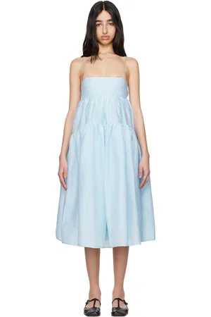 Cecilie Bahnsen Robe midi Sofie bleue