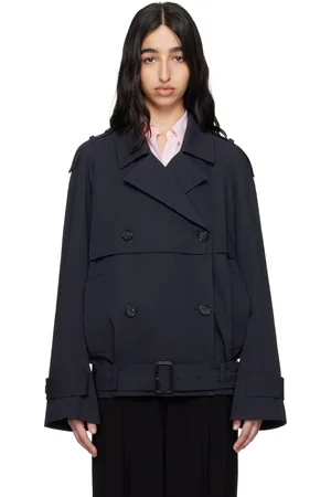 Totême Trench court bleu marine en coton