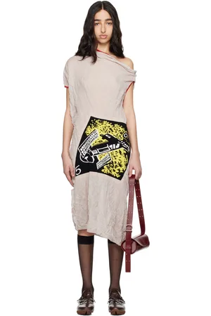 Kiko Kostadinov Robe midi Satellite grise en tricot