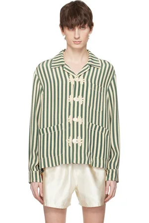 BODE Chemise Trillium vert et blanc cassé à rayures Soda