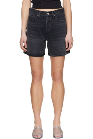 AGOLDE Short Dame noir en denim