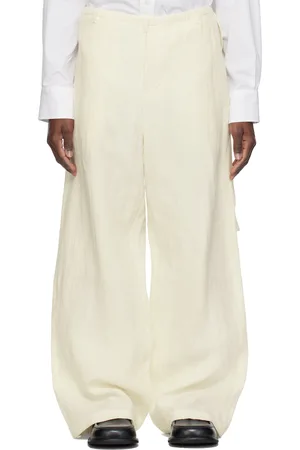SOSHIOTSUKI Pantalon de judo ample blanc cassé en lin