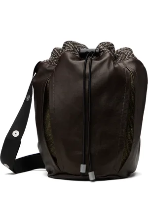 Omar Afridi Sac de style pochette brun en cuir
