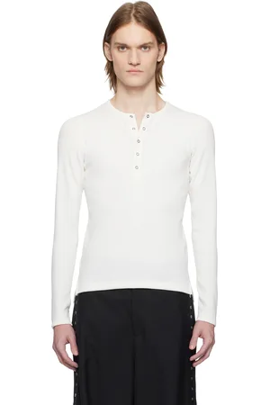 KARMUEL YOUNG Henley blanc à effet seconde peau