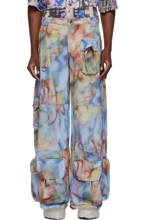 Collina Strada Pantalon cargo bleu à motif graphique