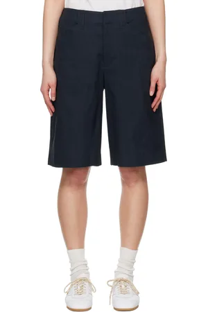 RAG&BONE Short Banks bleu marine en lin mélangé