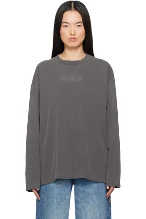 KSUBI T-shirt à manches longues boyfriend gris à logos Sott
