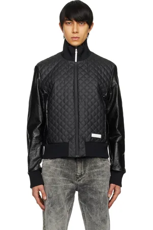 Balmain Blouson aviateur noir en cuir synthétique - Main Lab