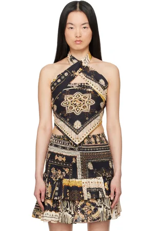 Isabel Marant Camisole Feyza noir et jaune