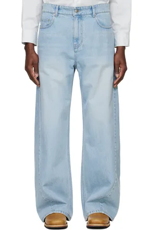 SYSTEM Jean bleu en denim à coutures extérieures torsadées