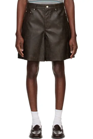 SYSTEM Short brun en cuir synthétique à doublure
