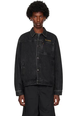 UNDERCOVER Blouson noir en denim à image - Twin Peaks