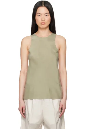 GABRIELA COLL GARMENTS Débardeur No.73 kaki en pongé de soie