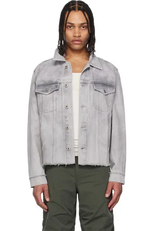 Coor Blouson écourté gris en denim à effet délavé