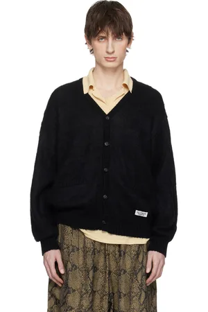 Wacko Maria Cardigan noir en tricot de mohair