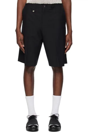 EgonLab Short façon tailleur noir à bords bruts
