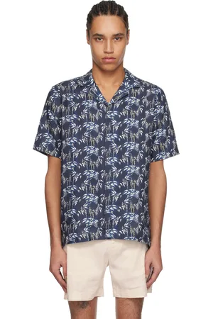 Orlebar Brown Chemise Maitan bleu marine en lin