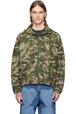 CARNE BOLLENTE Blouson Peaceful Passion kaki à motif camouflage graphique