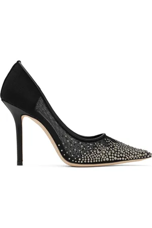 Jimmy Choo Escarpins Love 100 noirs à ornements en verre taillé