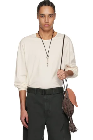 LEMAIRE T-shirt à manches longues décontracté blanc cassé
