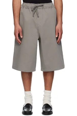Coor Bermuda gris à taille élastique à bord brut