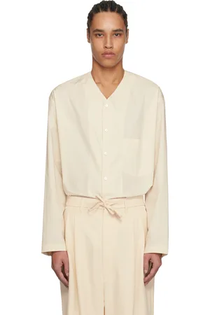 LEMAIRE Chemise blanc cassé à col en V
