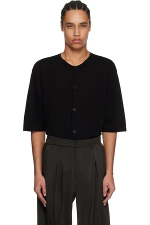 LEMAIRE Chemise à manches courtes noire à boutons