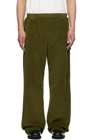 Les Tien Pantalon de survêtement utilitaire épais vert à revers prolongés