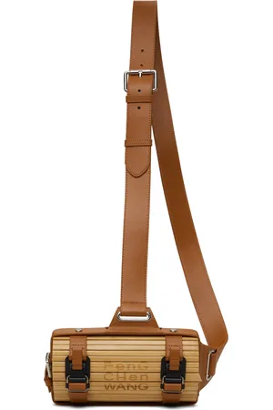 Feng Chen Wang Sac à bandoulière beige et brun en bambou