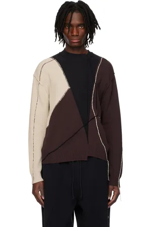 A-cold-wall* Pull noir et brun en tricot à points de surjet