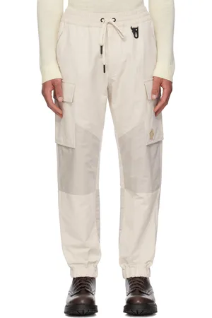 Moncler Pantalon cargo de style jogging beige en coton et lin - Moncler x FRGMT Hiroshi Fujiwara