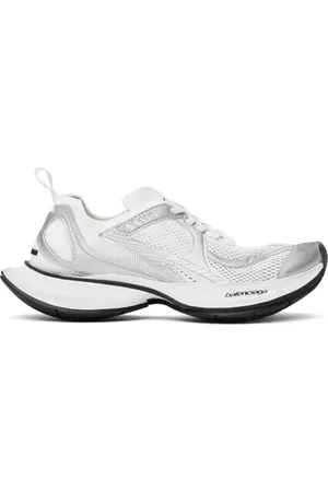 Balenciaga Baskets Circuit blanc et argenté