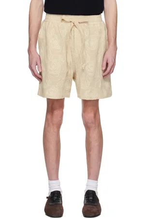 CMMN SWDN Short Enzo beige à motif brodé