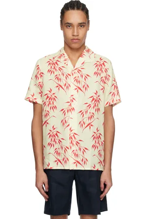 Orlebar Brown Chemise Hibbert blanc cassé et rouge en lin