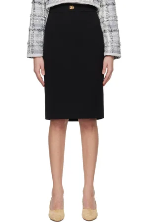 Dolce & Gabbana Jupe crayon midi noire en laine