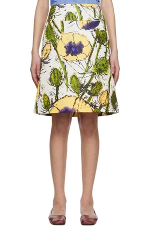 WALES BONNER Jupe midi multicolore à motif fleuri