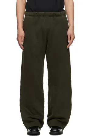 Les Tien Pantalon de survêtement épais kaki à revers prolongés