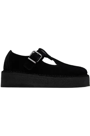 Clarks Flâneurs compensés Trek noirs à bride en T