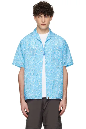 BAPE Chemise bleue à motif camouflage ABC Sea Surface