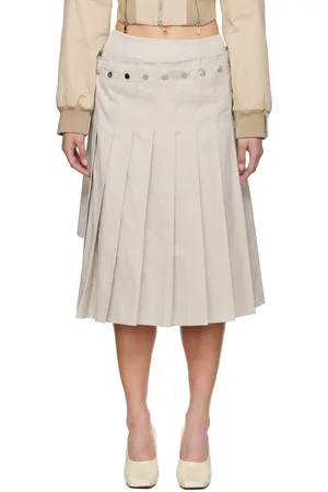 Rokh Jupe midi étagée beige à plis