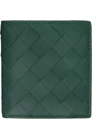 Bottega Veneta Portefeuille étroit vert à deux volets