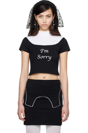I’m Sorry by Petra Collins T-shirt Sister noir et blanc exclusif à SSENSE édition JennyFax