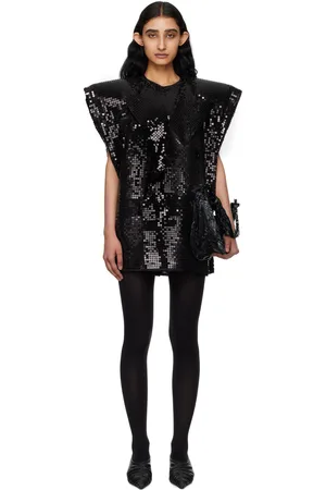 JUNYA WATANABE Robe courte noire à paillettes
