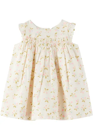 BONPOINT Bébé | Robe Clothibis blanc cassé à smocks