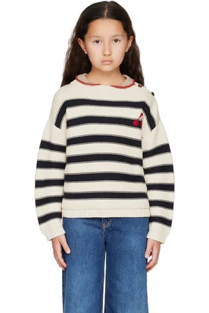 BONPOINT Enfant | Pull Ereni blanc cassé et bleu marine à rayures