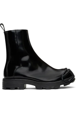 Diesel Bottes Hammer noires à glissière et à ferrure à logo au bout